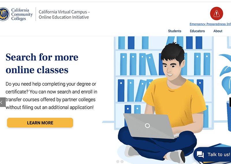 California Virtual Campus website